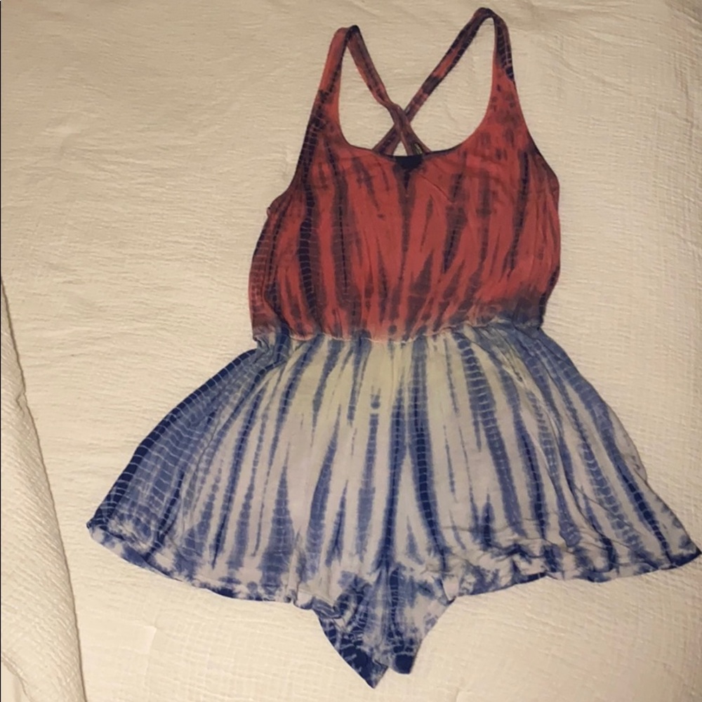 Red, white and blue romper